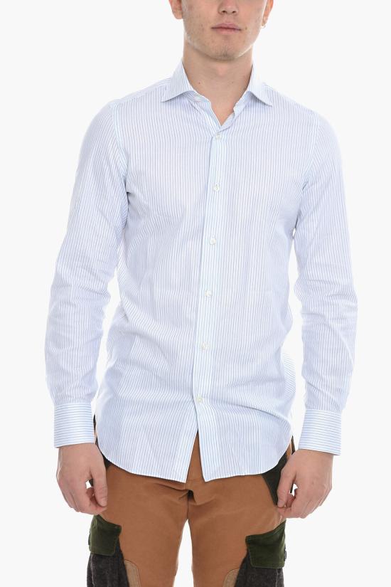  피나모레 긴팔 셔츠 PE217 MILANO ZANTE 01 Bianco Blu