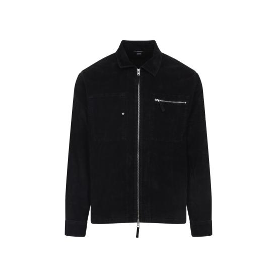 25FW 씨피 컴퍼니 렌즈 와펜 코드로이 집업 오버셔츠  19CMOS097A 006410O 999 BLACK - C.P. COMPANY