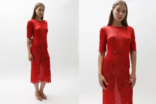  Lucille Thièvre 롱 원피스 루실 티에브르 핸드 니트 드레스 - LUCILLE THIEVRE