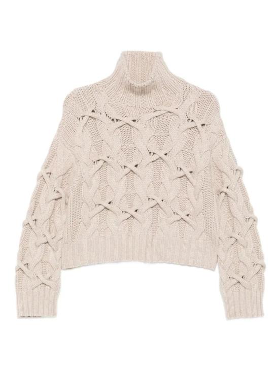25FW 브루넬로 쿠치넬리 캐시미어 케이블 니트 스웨터  M52365804 9504 Beige