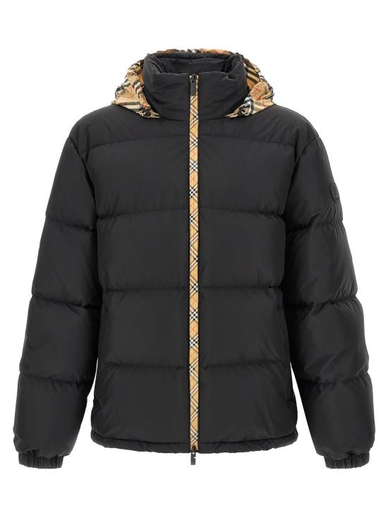 26FW 버버리 체크 테이프 스노우든 푸퍼 자켓 8110196BLACK Black