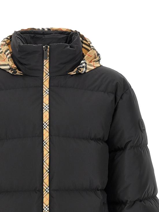 26FW 버버리 체크 테이프 스노우든 푸퍼 자켓 8110196BLACK Black - BURBERRY