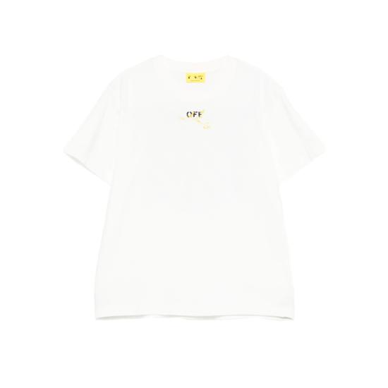 25FW [키즈] 오프화이트 티셔츠 OBAA002F25JE R00A 0118 WHITE