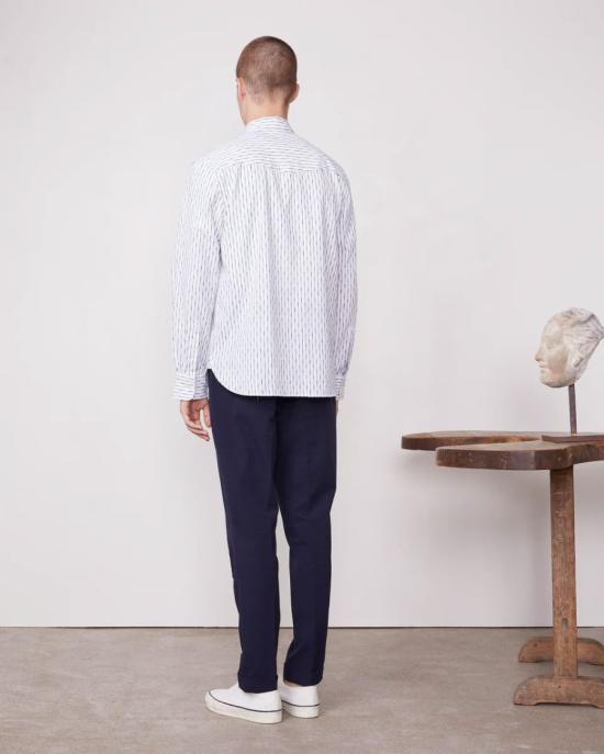 25SS 오피신 제네랄 긴팔 티셔츠 S25MSHI019 WHITE NIGHT SKY White - OFFICINE GENERALE