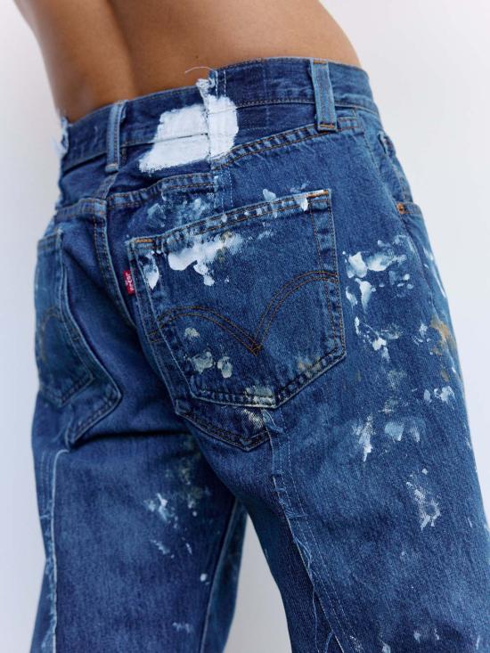  올드 파크 데님 팬츠 페인티드 배기 진 - OLD PARK