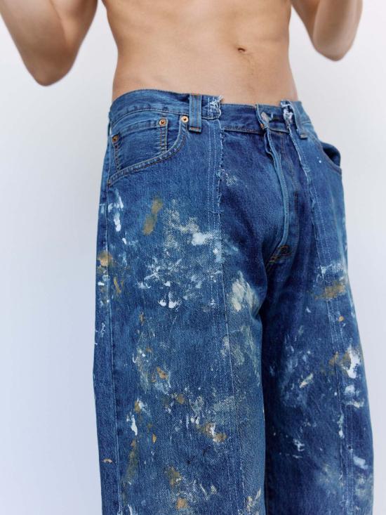  올드 파크 데님 팬츠 페인티드 배기 진 - OLD PARK