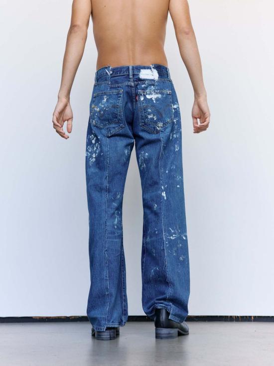  올드 파크 데님 팬츠 페인티드 배기 진 - OLD PARK