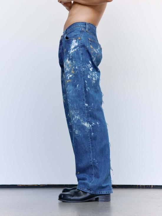  올드 파크 데님 팬츠 페인티드 배기 진 - OLD PARK