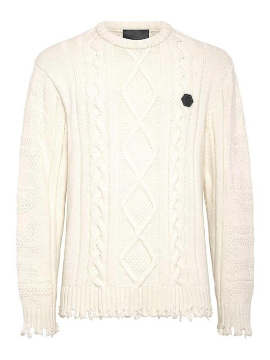  필립 플레인 스웨터 FACCMKO1273PKN002NWHITE White