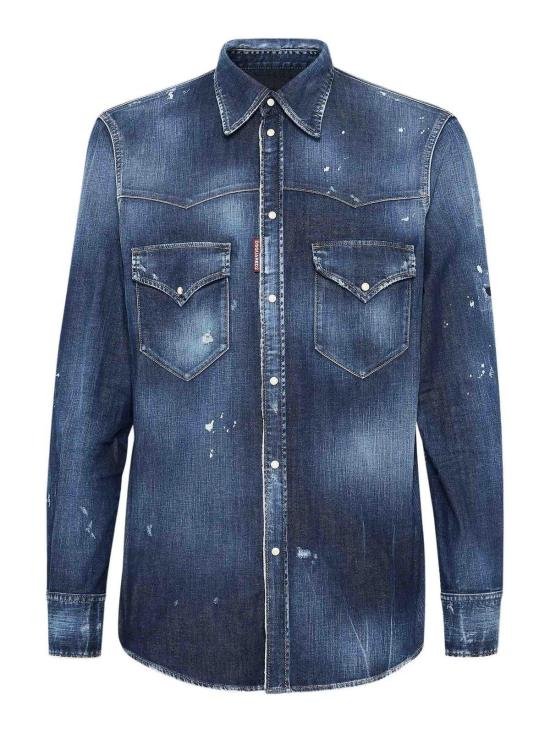  디스퀘어드2 데님 셔츠 S74DM0935S30341470 Dark Blue