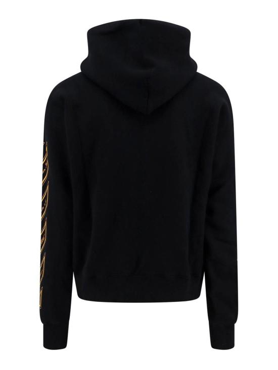 24FW 오프화이트 후드 티셔츠 OMBB085S24FLE0121022 Black - OFF WHITE