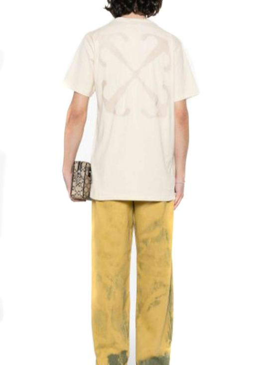  오프화이트 반팔 티셔츠 OMAA027S24JER0020301 Beige - OFF WHITE