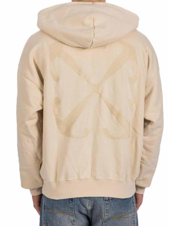  오프화이트 후드 티셔츠 OMBB085S24FLE0050301 Beige - OFF WHITE