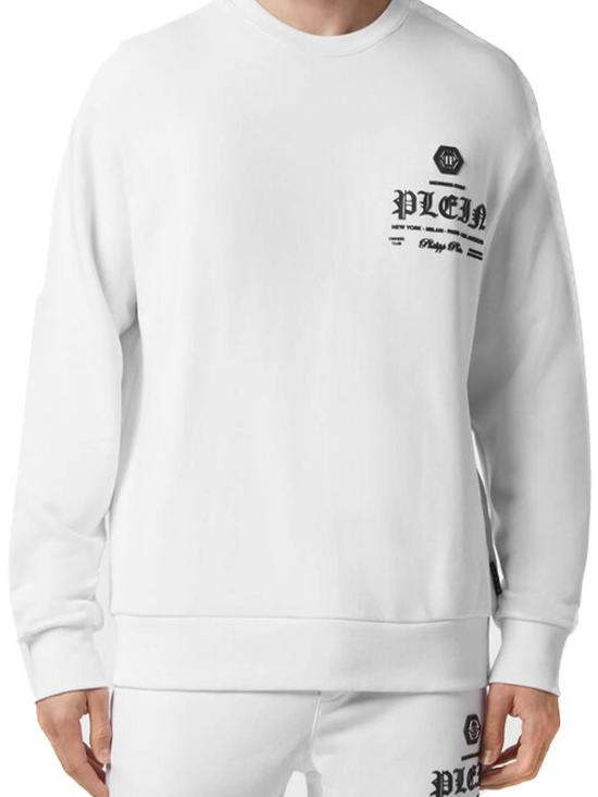  필립 플레인 긴팔 티셔츠 SADCMJO1193PJO002N White - PHILIPP PLEIN