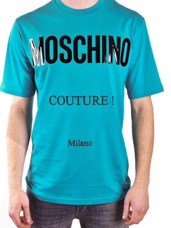  모스키노 반팔 티셔츠 ZZA07211366 Blue - MOSCHINO