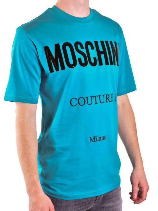  모스키노 반팔 티셔츠 ZZA07211366 Blue - MOSCHINO