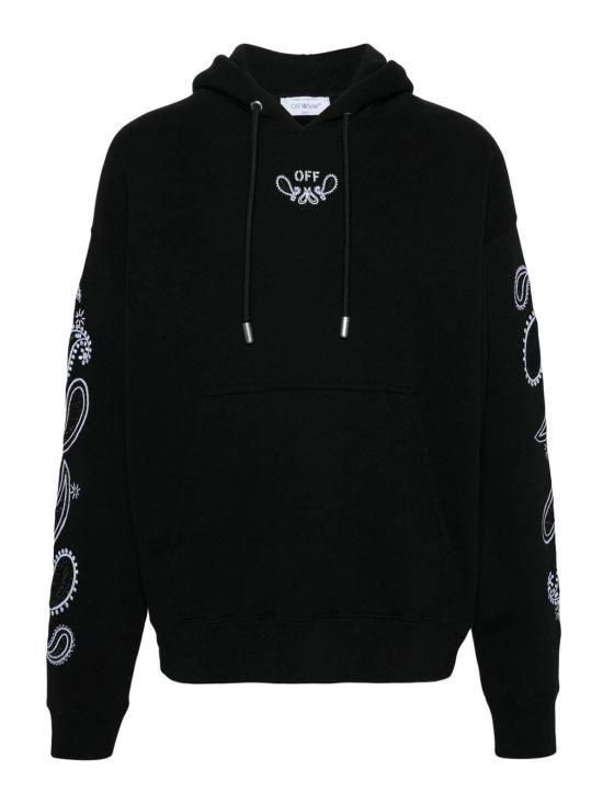 24FW 오프화이트 후드 티셔츠 OMBB085S24FLE0031001 Black