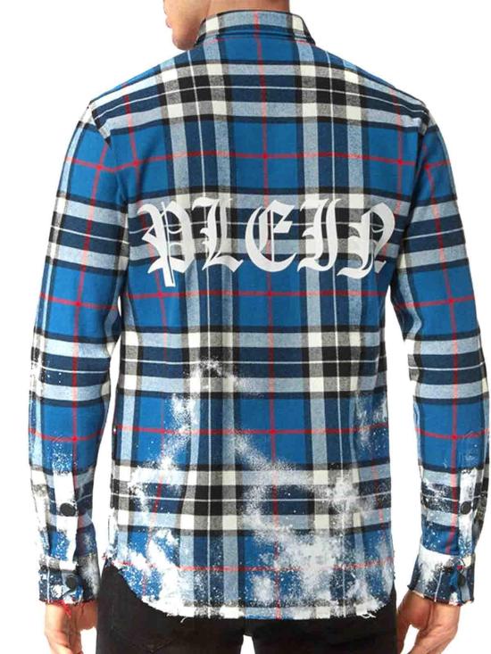 필립 플레인 긴팔 셔츠 AABCMRP1841PTE003N Blue - PHILIPP PLEIN