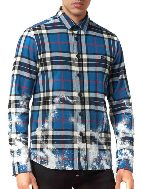  필립 플레인 긴팔 셔츠 AABCMRP1841PTE003N Blue - PHILIPP PLEIN