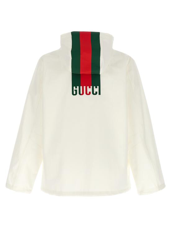 25FW 구찌 립스톱 코튼 윈드브레이커 804962ZAIAK9174 White - GUCCI