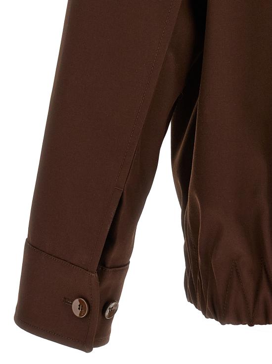 25FW 구찌 엠보스 울 트윌 지퍼 자켓 823645ZASGR2129 Brown - GUCCI