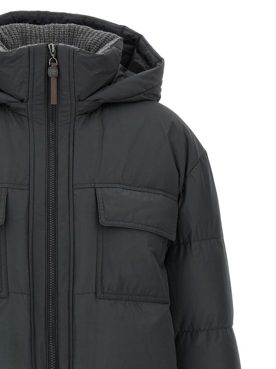 25FW 브루넬로 쿠치넬리 코튼 폴리 퀼티드 다운 코트 MG5017784C2126 Gray - BRUNELLO CUCINELLI