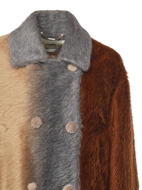 25FW 펜디 코트 FJ7640 AYNSF1T6N Beige Gray Brown - FENDI