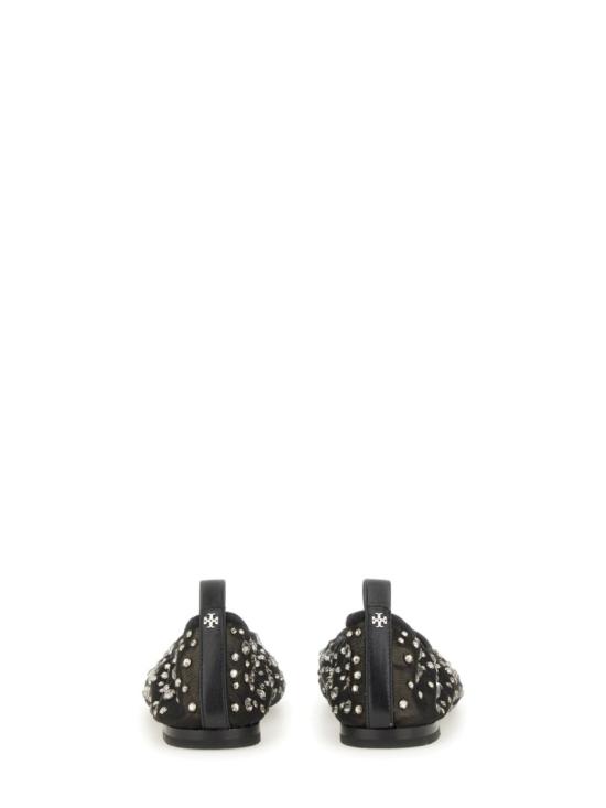  토리버치 크리스탈 발레 플랫슈즈 162066 001 Black - TORY BURCH