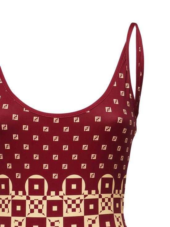 25FW 펜디 원피스 수영복 FXBA53 AT8TF1MVR Red - FENDI