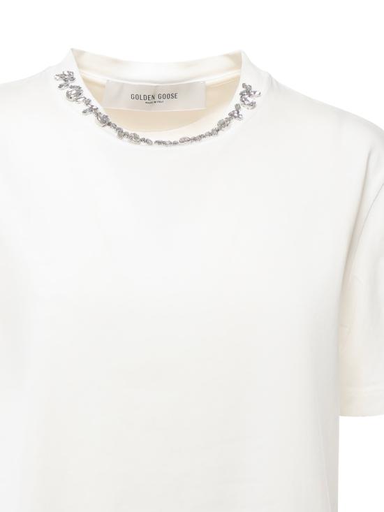 25FW 골든구스 반팔 티셔츠 GWP01220 P00067310363 White - GOLDEN GOOSE