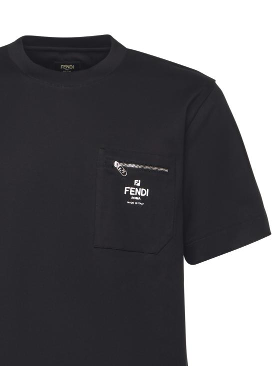 26SS 펜디 코튼 티셔츠 FY0936 ARYRF0QA1 Black - FENDI