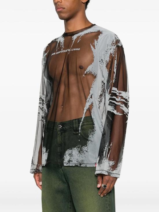 25FW 디젤 리마스터 캡슐 티하산 LS A 티셔츠  A212300BKBY 7FMA Grey - DIESEL