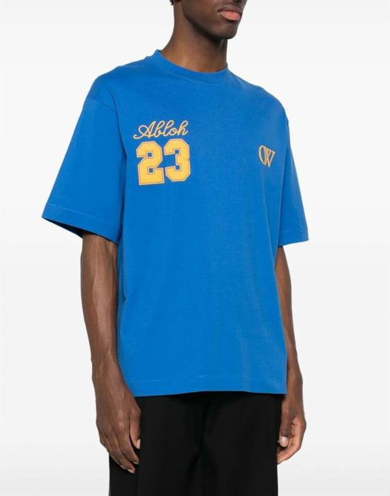 25FW 오프화이트 반팔 티셔츠 OMAA120S24JER0084622 BLUE - OFF WHITE