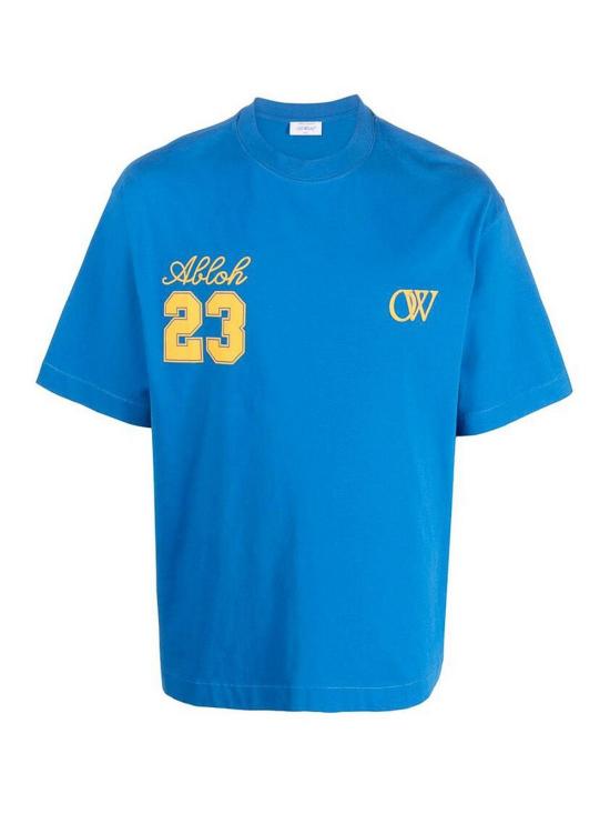 25FW 오프화이트 반팔 티셔츠 OMAA120S24JER0084622 BLUE