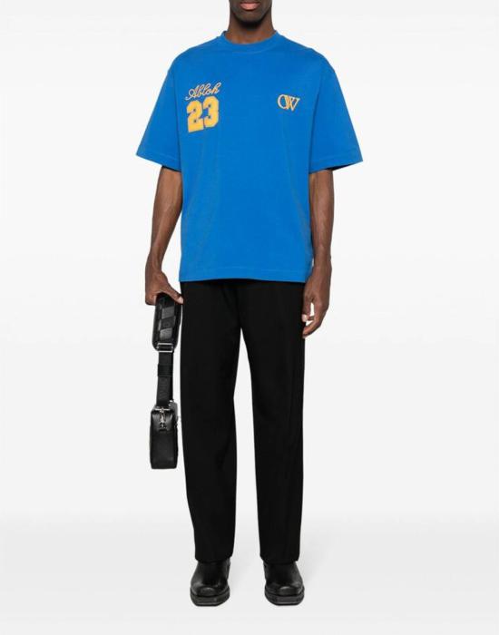 25FW 오프화이트 반팔 티셔츠 OMAA120S24JER0084622 BLUE - OFF WHITE