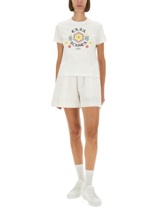 25FW 카사블랑카 반팔 티셔츠 WAW25JTS020 02BOSOZOKU WHITE - CASABLANCA