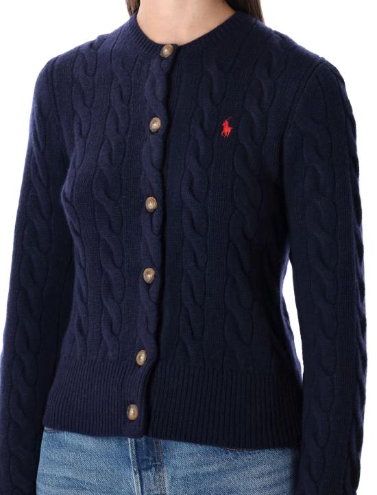 25FW 폴로 랄프로렌 로고 자수 크루넥 가디건 211972104 004 NAVY - POLO RALPH LAUREN