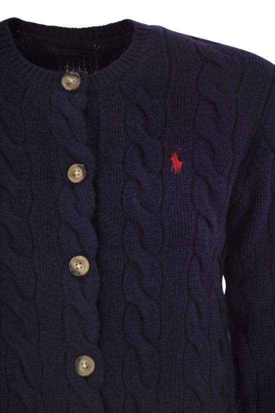 25FW 폴로 랄프로렌 로고 자수 크루넥 가디건 211972104 004 NAVY - POLO RALPH LAUREN
