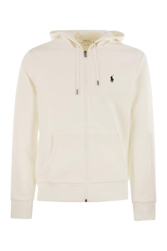 25FW 폴로 랄프로렌 더블 니트 후드 집업 710881517 083 WHITE