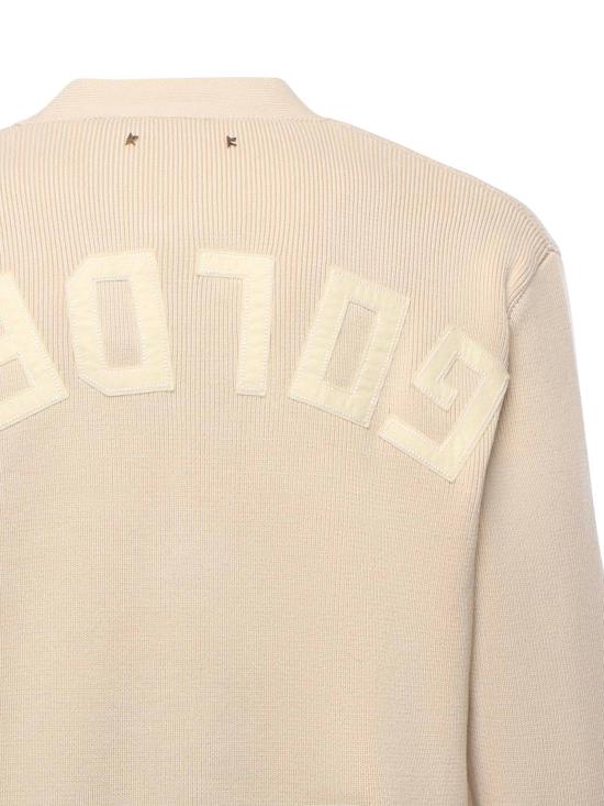 25FW 골든구스 코튼 니트 V넥 버튼 가디건 GMP00946 P00197255550 Beige - GOLDEN GOOSE