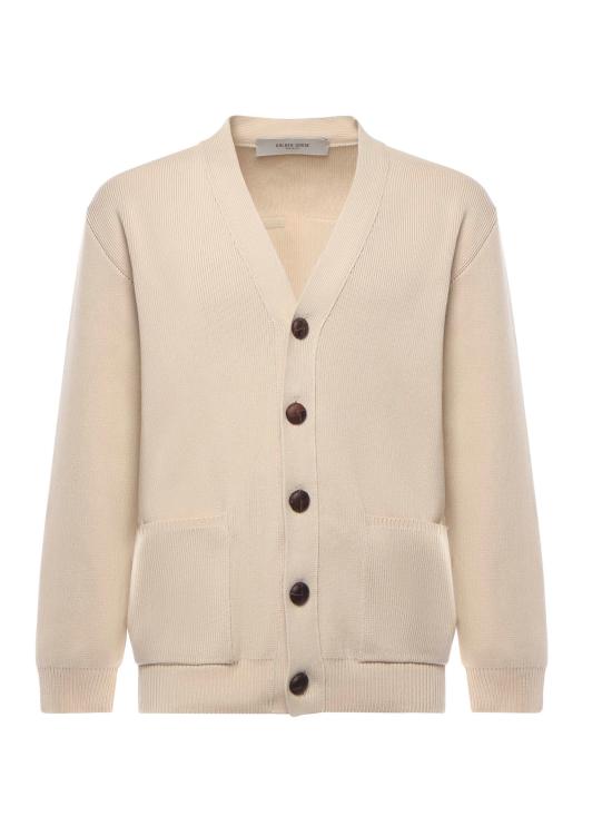25FW 골든구스 코튼 니트 V넥 버튼 가디건 GMP00946 P00197255550 Beige