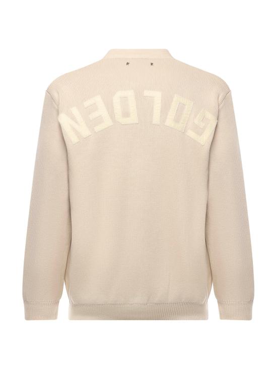 25FW 골든구스 코튼 니트 V넥 버튼 가디건 GMP00946 P00197255550 Beige - GOLDEN GOOSE