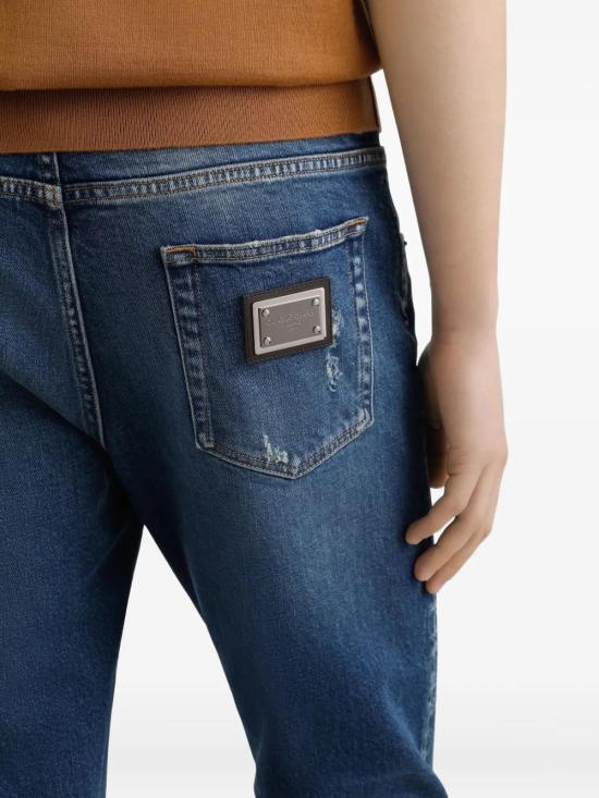 25FW 돌체앤가바나 스트레이트 팬츠 GY07CDG8NK4 S9001 BLUE - DOLCE & GABBANA