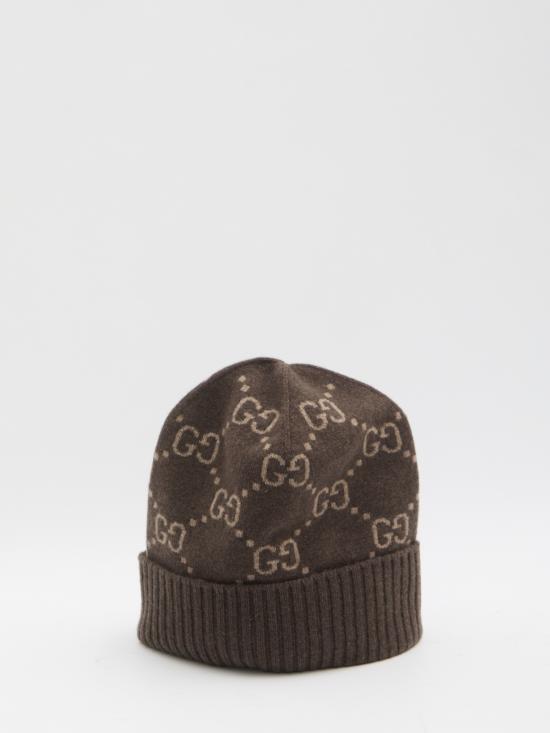 25FW 구찌 GG 캐시미어 자카드 비니  8113924GABX 2579 BROWN