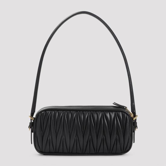 26SS 미우미우 마테라쎄 나파 레더 파우치 5NE024AFPP F0002 BLACK - MIU MIU