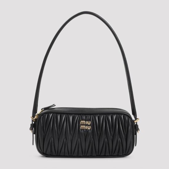 26SS 미우미우 마테라쎄 나파 레더 파우치 5NE024AFPP F0002 BLACK - MIU MIU