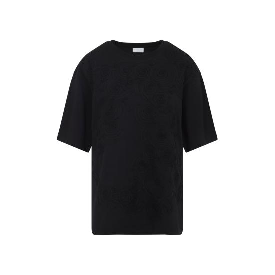 25FW 드리스 반 노튼 반팔 티셔츠 2520111192603 900 BLACK