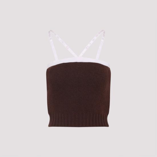 25FW 프라다 민소매 티셔츠 P29B98SAAO18JRF0003 brown - PRADA