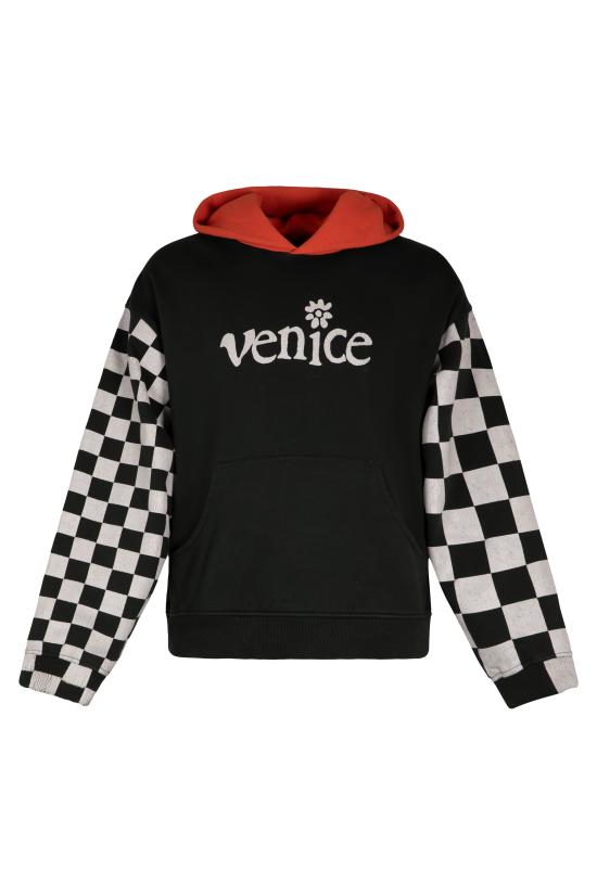 이알엘 후드 티셔츠 ERL08T021BLACKCHECKER green