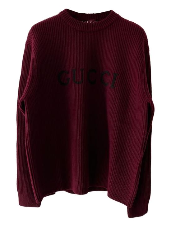 25FW 구찌 울 캐시미어 립 니트 스웨터 833499XKEYJ 6005 BURGUNDY - GUCCI